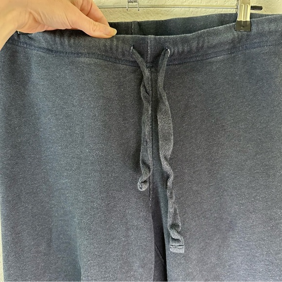 Frank & Eileen CATHERINE Triple Fleece Wide Leg Crop Sweatpants Navy SZ XS - Picture 4 of 6